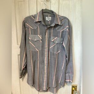 Silver spur Gray Striped Button Down Shirt